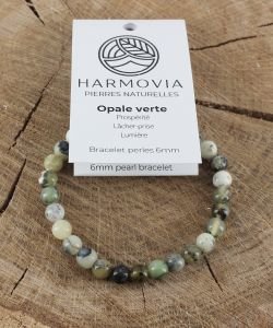 Bracelet Opale Verte - Perles 6mm, 1 pièce